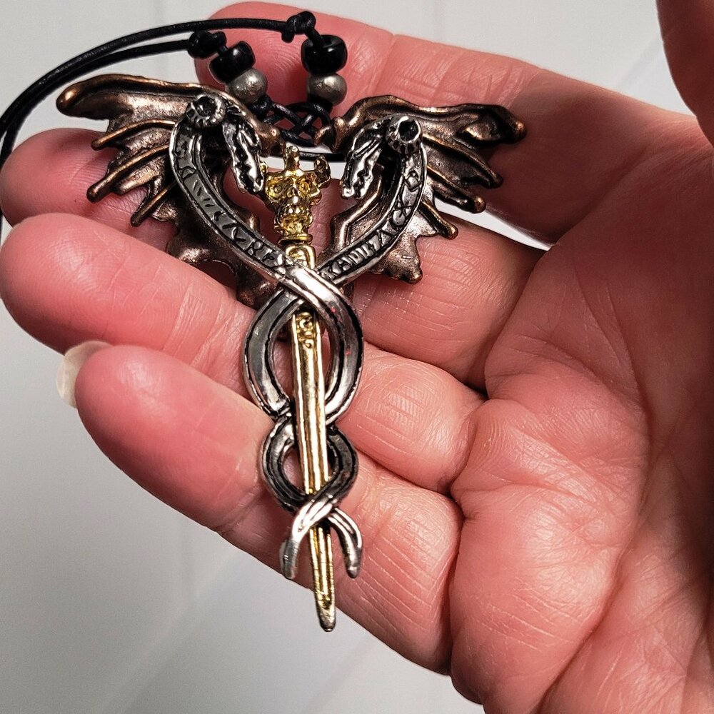 Mystical Dragon Wing Pendant Necklace
